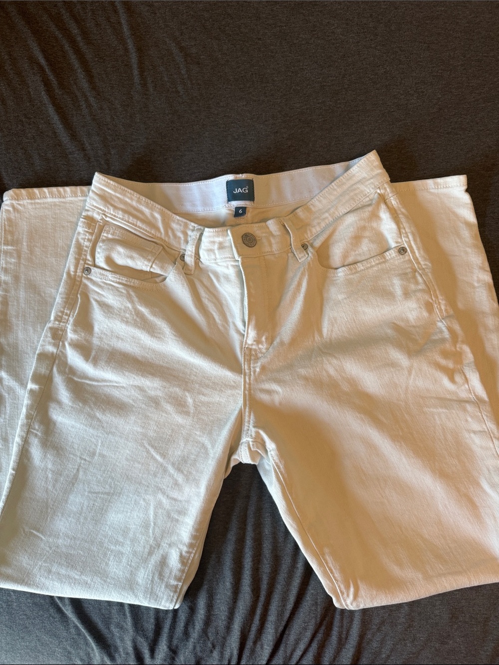 Jag Jeans White Straight-Leg Jeans 6x26